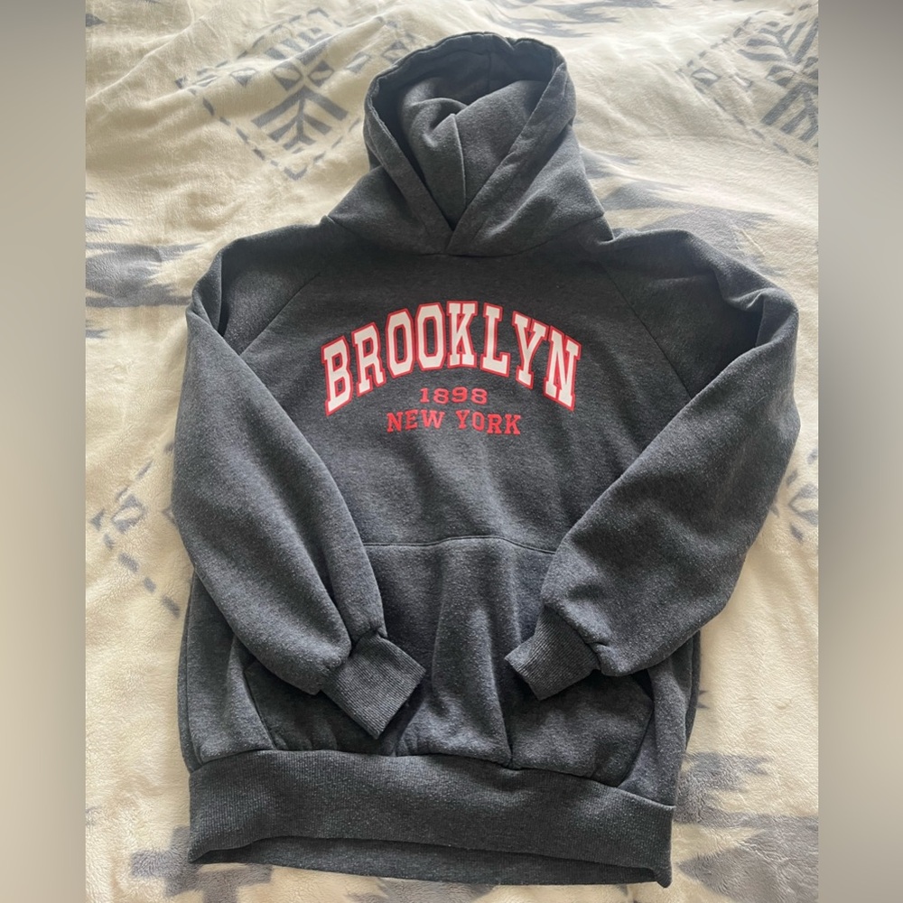 Brooklyn New York Gray Hoodie